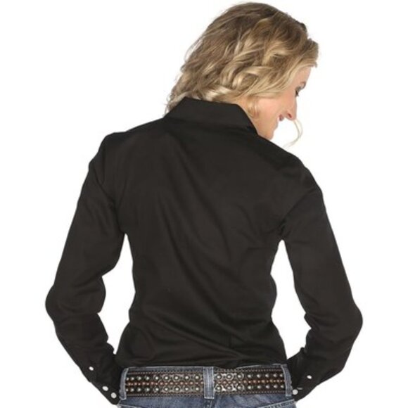 Cinch Black Button Down Shirt for Women - Flawed - Picture 4 of 8
